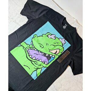 Nickelodeon Rugrats Reptar Short Sleeve T-shirt Black Green Dinosaur - L